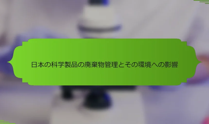 日本の科学製品の廃棄物管理とその環境への影響