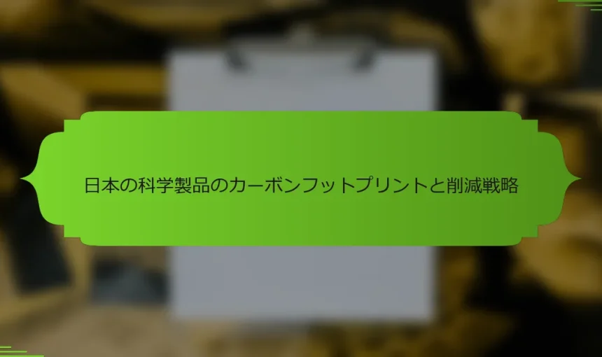 日本の科学製品のカーボンフットプリントと削減戦略