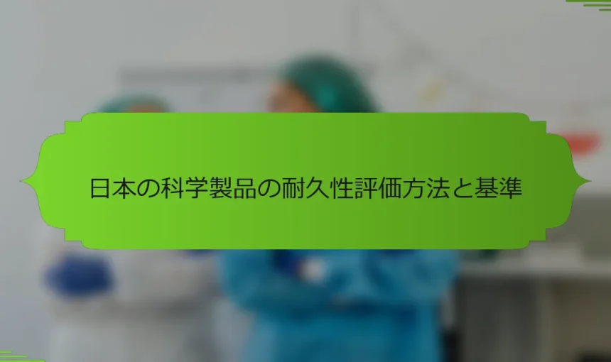 日本の科学製品の耐久性評価方法と基準