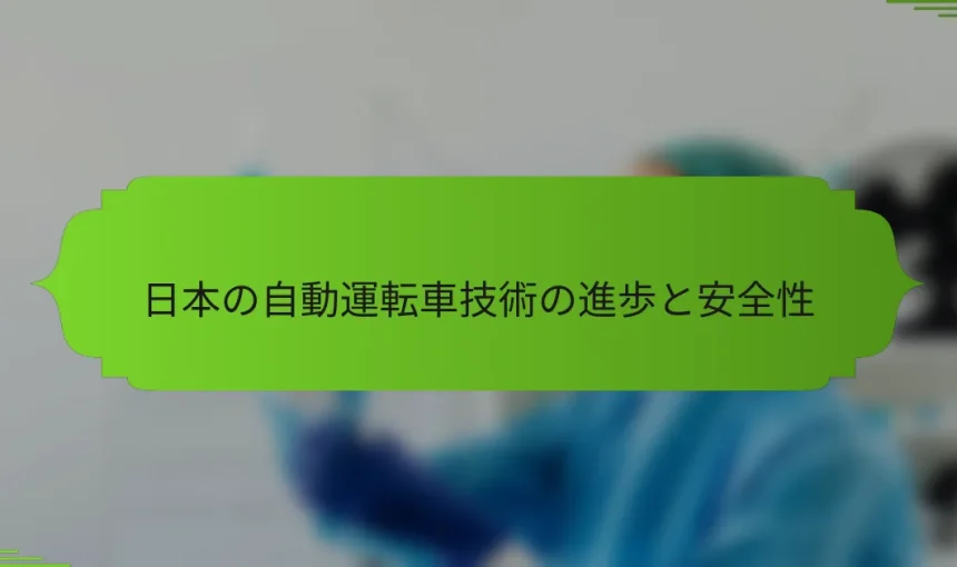 日本の自動運転車技術の進歩と安全性