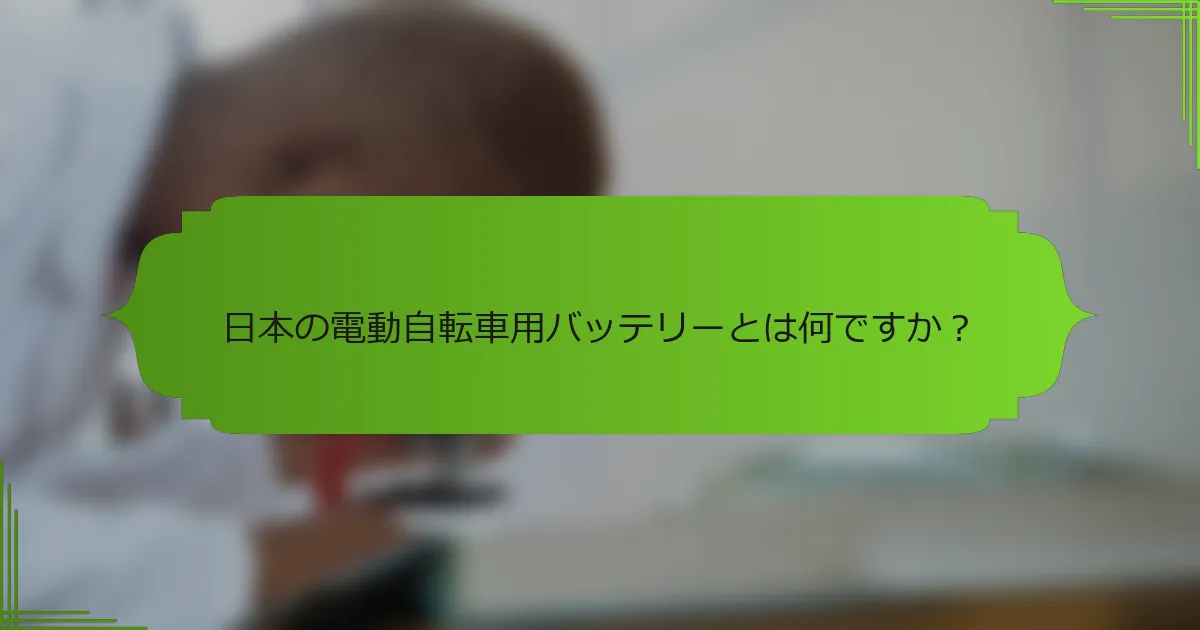 日本の電動自転車用バッテリーとは何ですか？