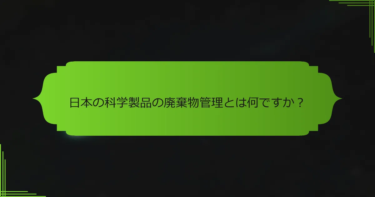 日本の科学製品の廃棄物管理とは何ですか？