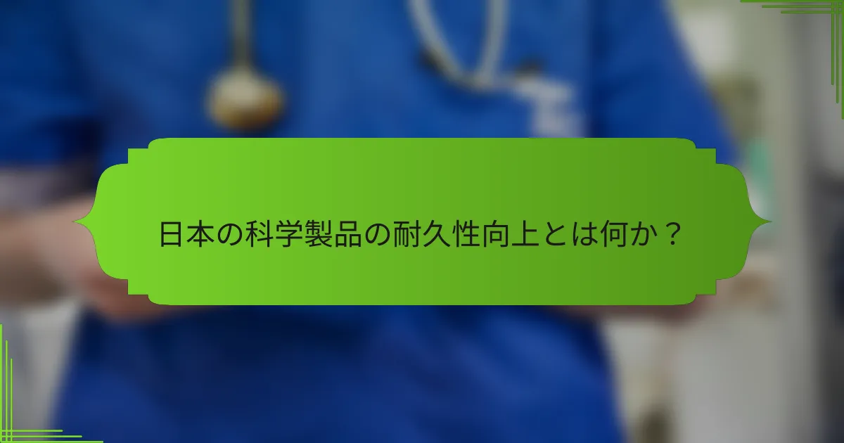 日本の科学製品の耐久性向上とは何か？