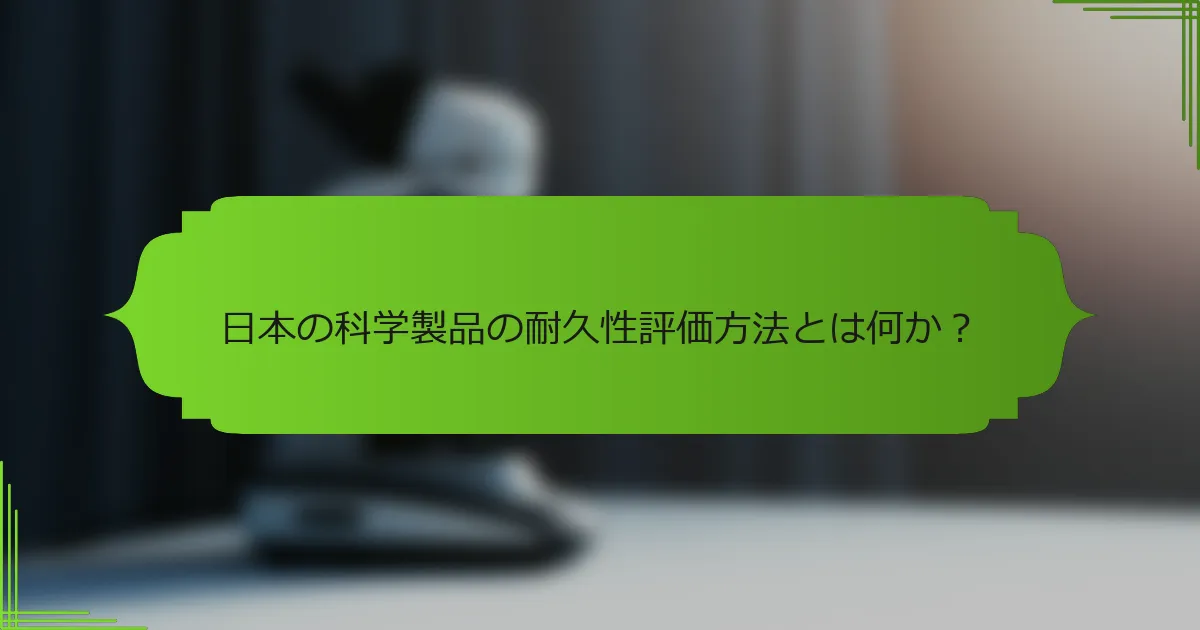 日本の科学製品の耐久性評価方法とは何か？