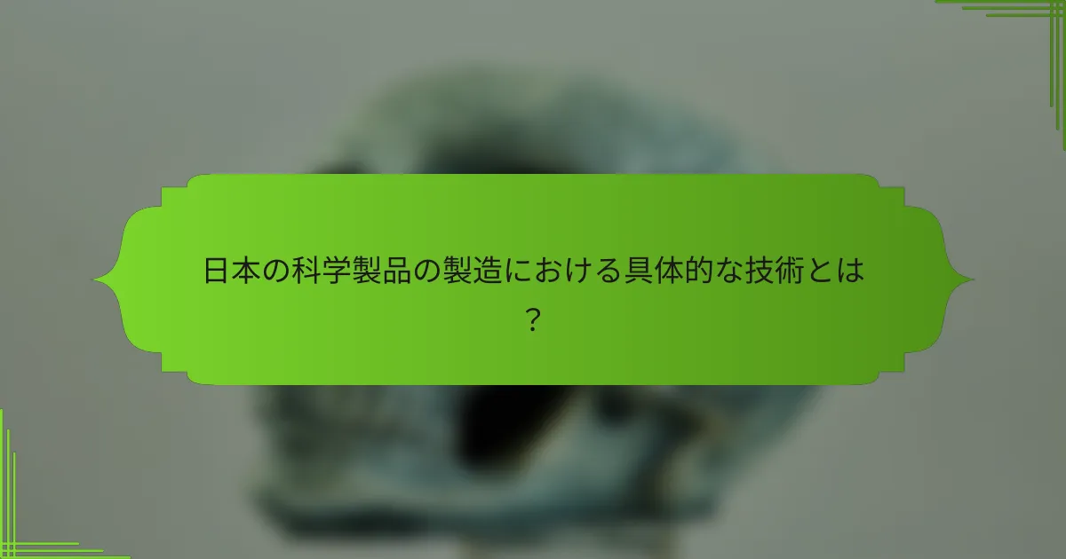 日本の科学製品の製造における具体的な技術とは？