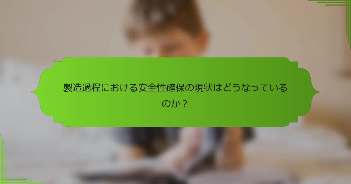 製造過程における安全性確保の現状はどうなっているのか？